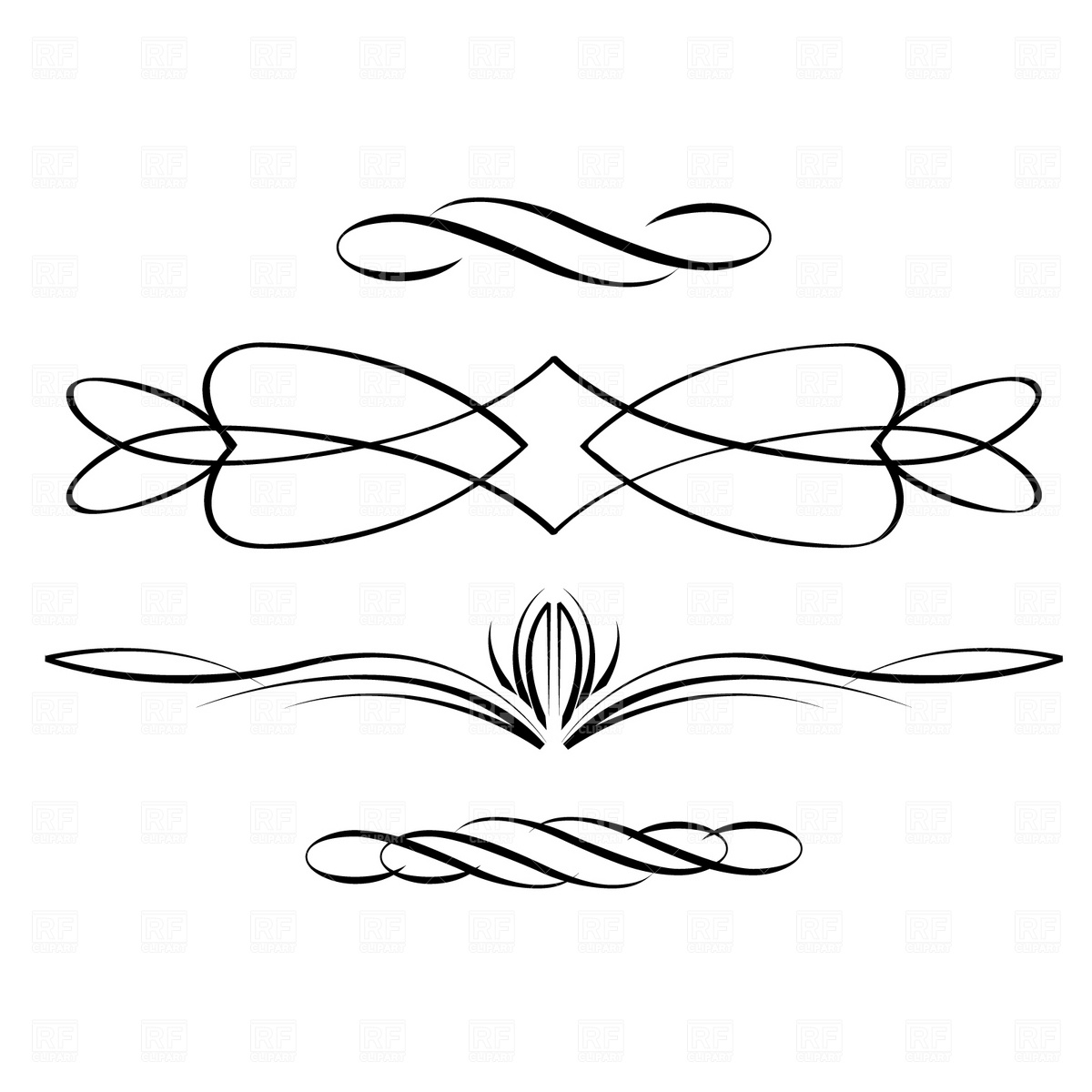 1200x1200 Free Clipart On Line - Scroll Line Drawing
