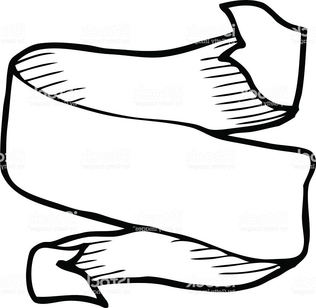 1024x998 top line drawing cartoon tattoo scroll banner vector design - Scroll Line Drawing