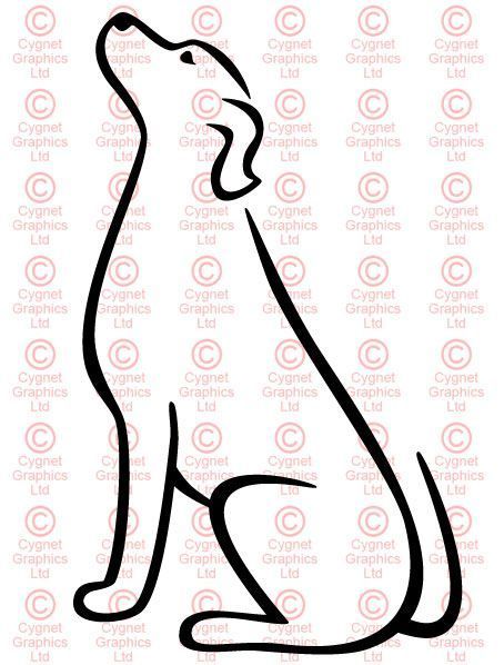 454x598 Dog Line Drawing Line Scroll,stylized Silhouette - Scroll Line Drawing