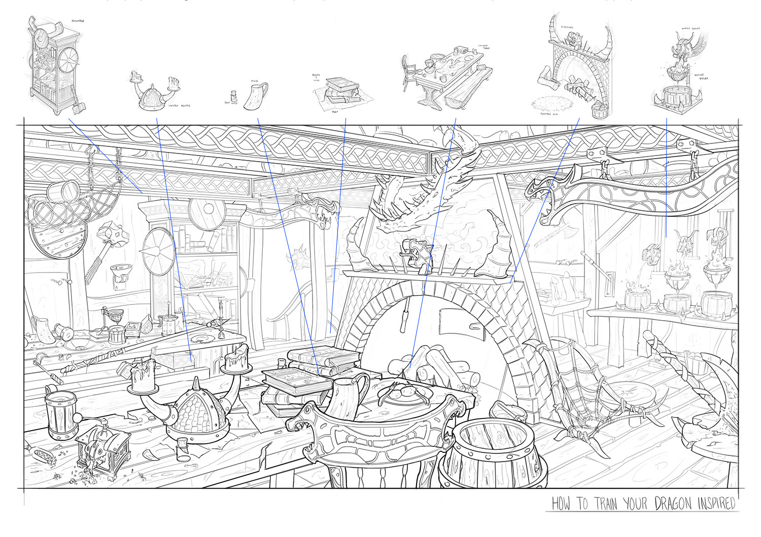 1500x1060 Artstation - Scroll Line Drawing