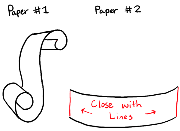 600x436 how to draw paper curls or curled paper scrolls or banners in easy - Scroll Paper Drawing