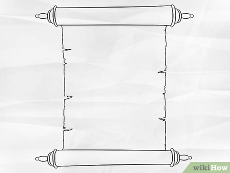 460x345 How To Draw A Scroll Steps - Scroll Paper Drawing