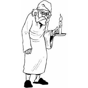 300x300 scrooge with candle templates christmas coloring pages - Scrooge Drawing