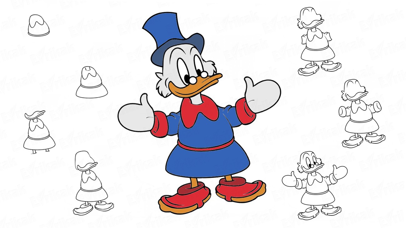 1300x731 How To Draw The Uncle Scrooge In Stages - Scrooge Mcduck Drawing