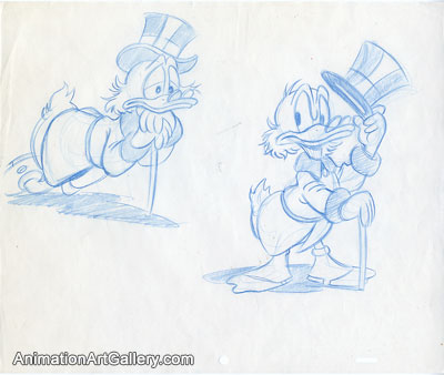400x338 disney studios character drawing animation art character drawing - Scrooge Mcduck Drawing