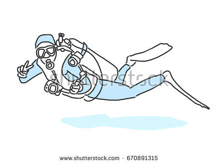 450x339 scuba diver drawing - Scuba Diver Drawing
