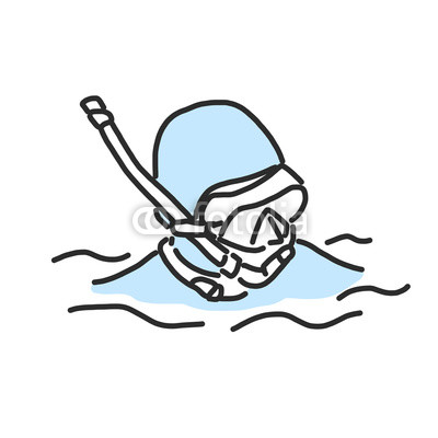 400x400 summer sports scuba diving in variety poses hand drawn line - Scuba Diver Drawing