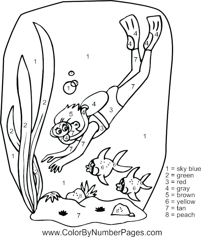677x799 coloring scuba diver coloring pages for kids of diving drawing - Scuba Drawing