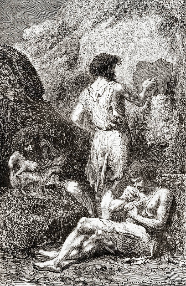 780x1200 neanderthals sculpting and drawing on the walls of their caves - Sculpting Drawing