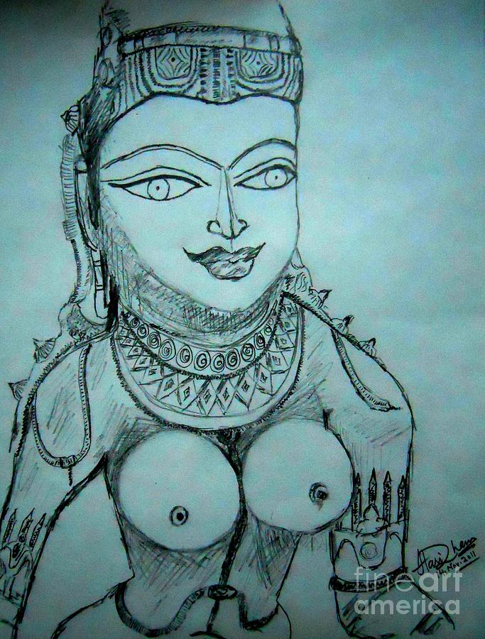 683x900 ancient indian sculpture drawing - Sculpture Drawing