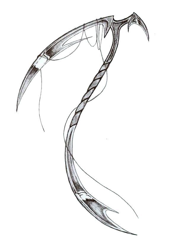 584x828 triple ended scythe - Scythe Drawing