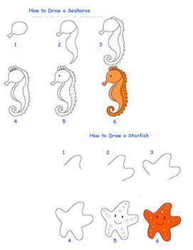 271x350 how to draw sea creatures crafts, art, drawing painting sea - Sea Animals Drawing