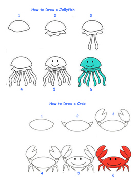 271x350 how to draw sea creatures in doodles drawings, sea - Sea Animals Drawing