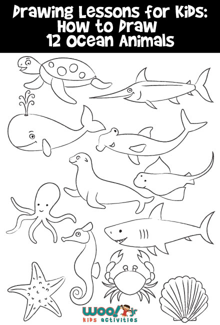 440x650 How To Draw For Kids Ocean Animals To Draw, Step - Sea Animals Drawing