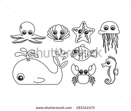 450x383 Pictures Cute Sea Animal Drawings - Sea Animals Drawing