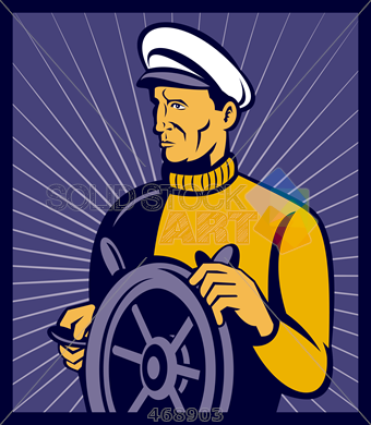 340x390 stock illustration of illustration drawing of a sea captain - Sea Captain Drawing