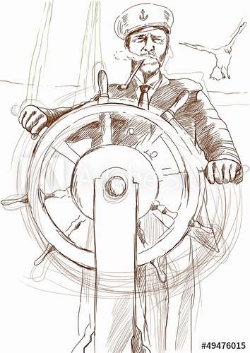 354x500 Sea Captain - Sea Captain Drawing