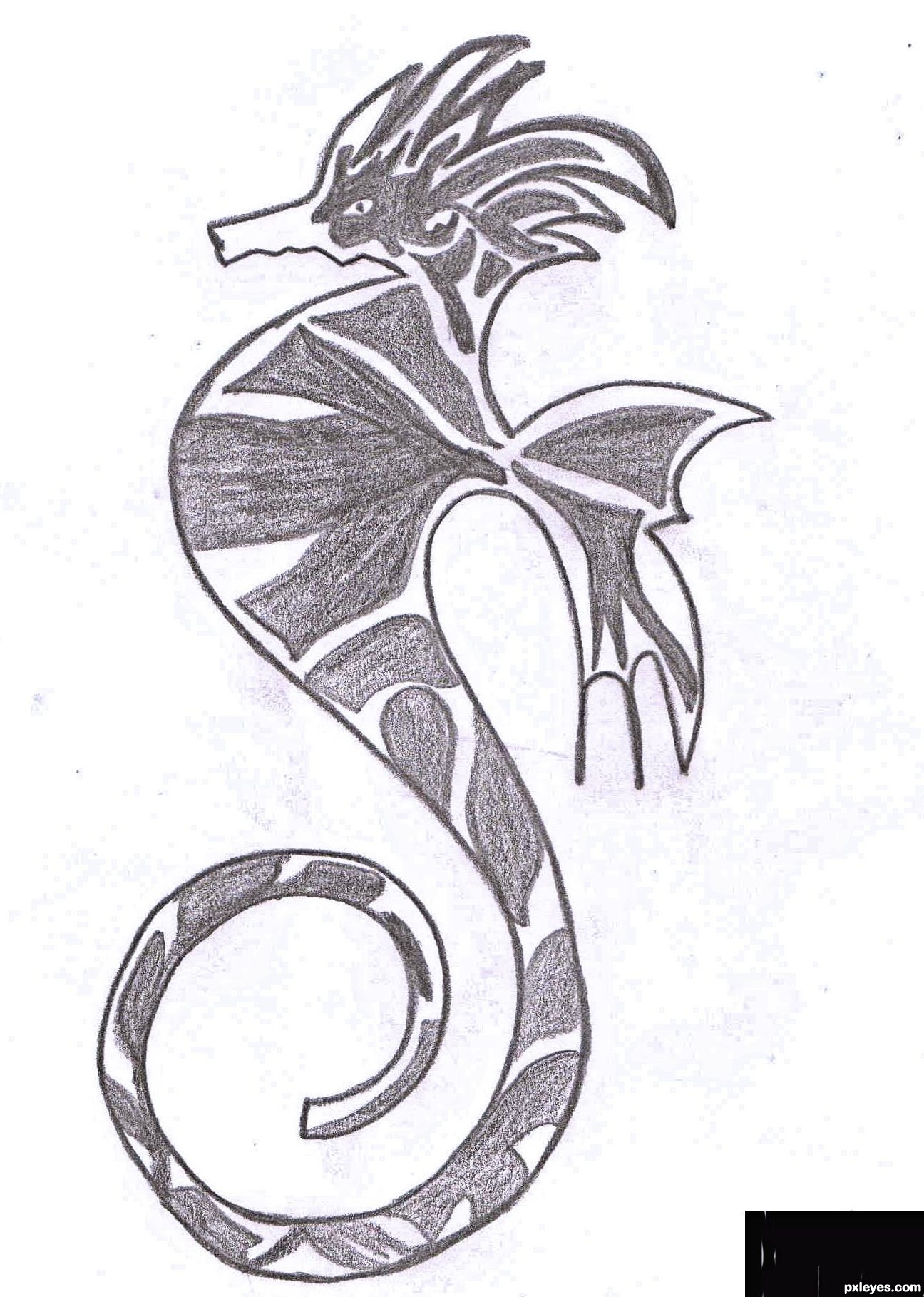 1296x1818 sea horse! picture - Sea Creatures Drawing