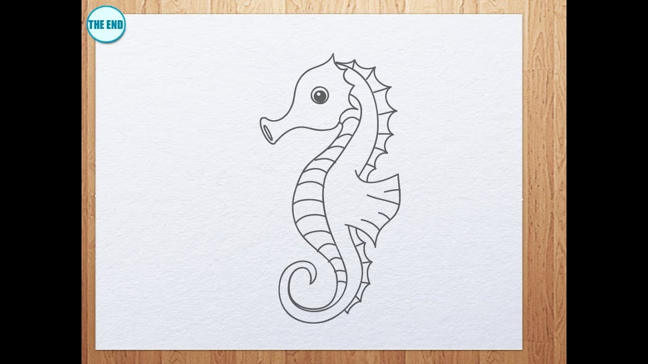 1280x720 How To Draw Seahorse - Sea Horse Drawing