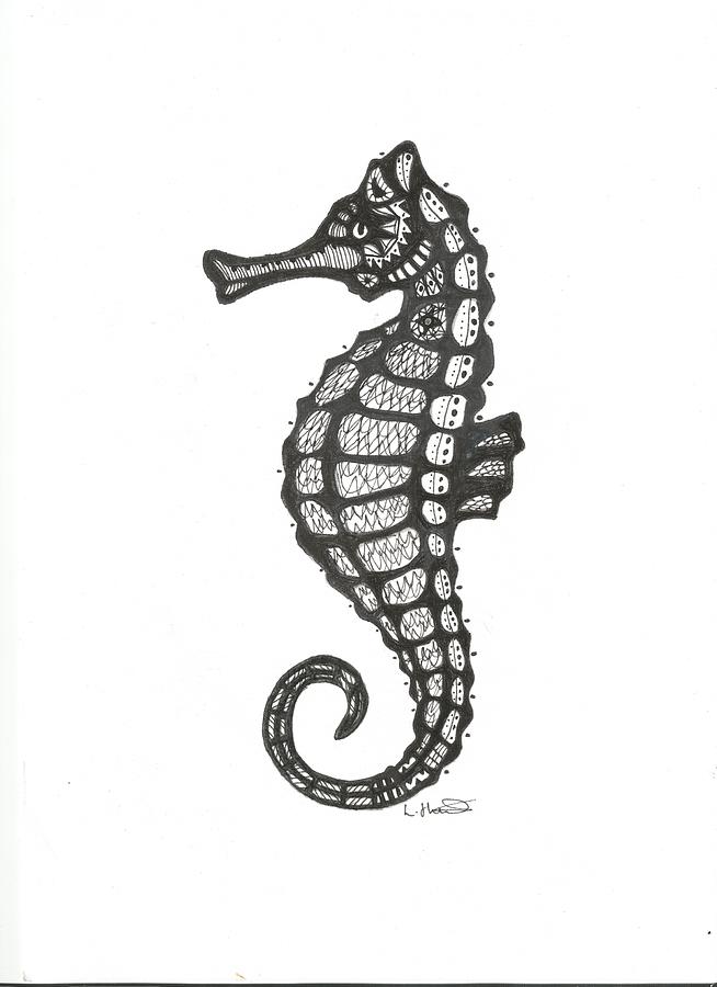 654x900 Aztec Seahorse Drawing - Sea Horse Drawing