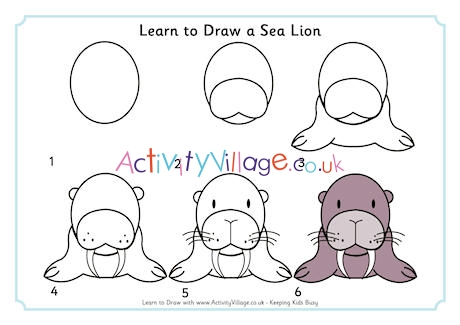 460x325 learn to draw a sea lion - Sea Lion Drawing