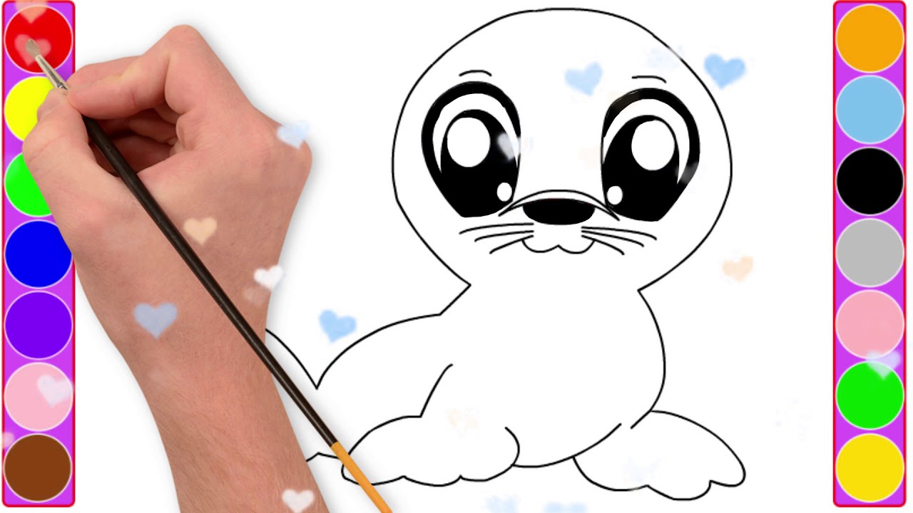 1280x720 sea lion - Sea Lion Drawing For Kids