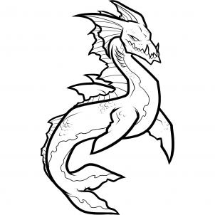 302x302 how to draw a sea creature, sea creature, step - Sea Monster Drawing