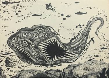 375x267 Sea Monster Drawings For Sale Saatchi Art - Sea Monster Drawing