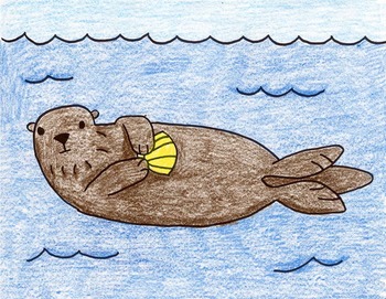 350x271 Draw A Sea Otter - Sea Otter Drawing