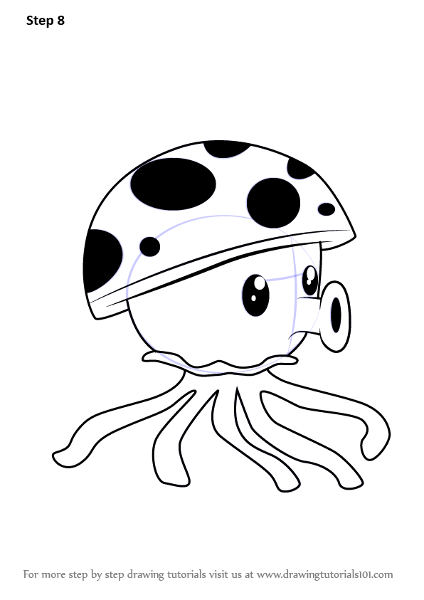 596x843 Learn How To Draw Sea Shroom From Plants Vs Zombies - Sea Plants Drawing