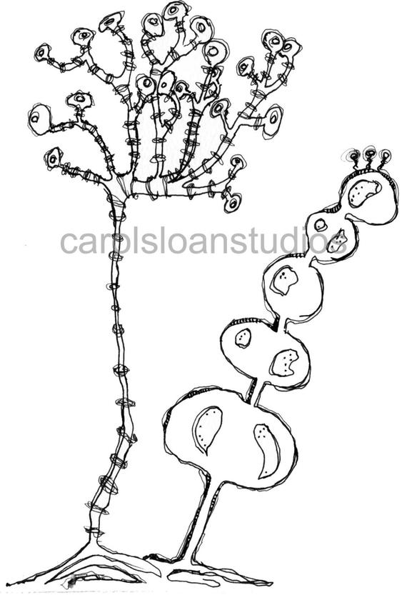 570x854 Thermofax Screen Sea Plants Etsy - Sea Plants Drawing