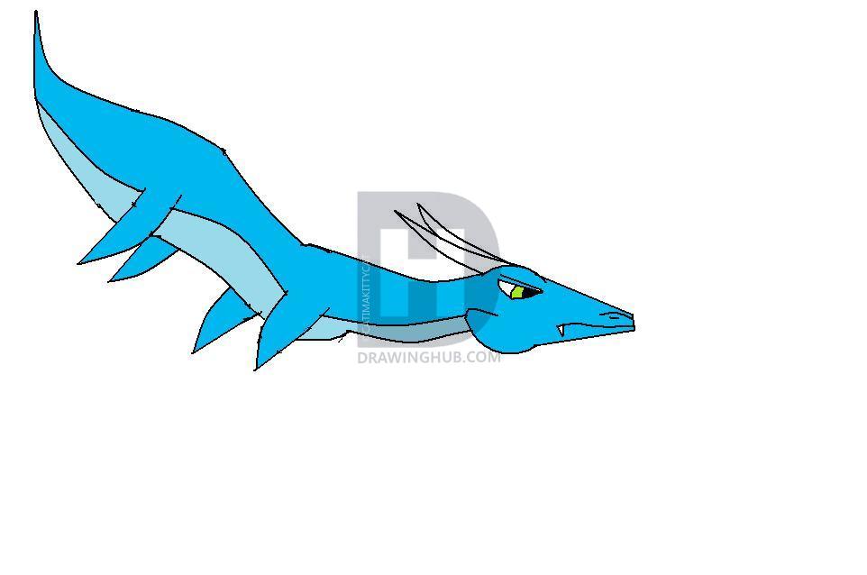 962x638 how to draw a sea serpent, step - Sea Serpent Drawing