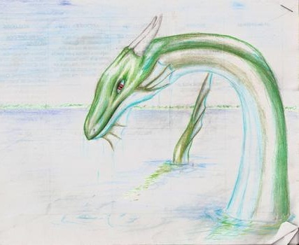 427x350 sea serpent drawing - Sea Serpent Drawing