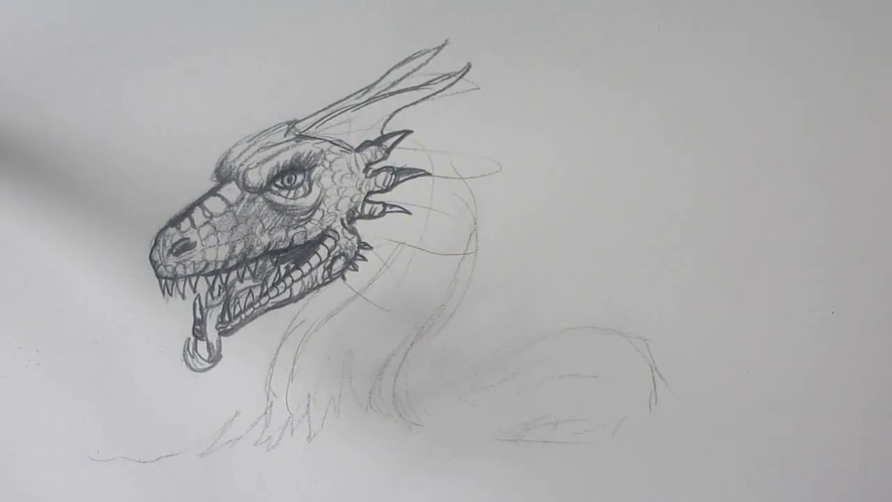 1280x720 speed drawing a sea serpent - Sea Serpent Drawing