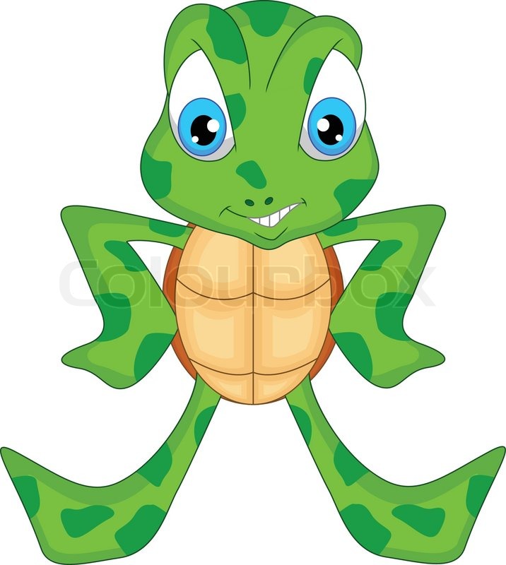 716x800 Cute Sea Turtle Cartoon Stock Vector Colourbox - Sea Turtle Cartoon Drawing