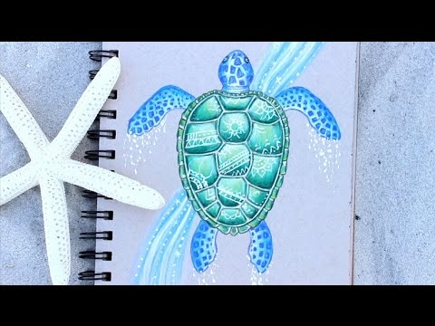 480x360 Fun And Simple Sea Turtle Drawing Tutorial! - Sea Turtle Drawing