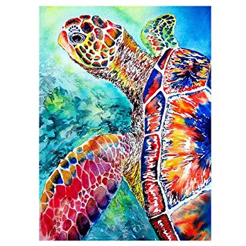 355x355 Day Diy Diamond Painting Kits Full - Sea Turtle Drawing Color