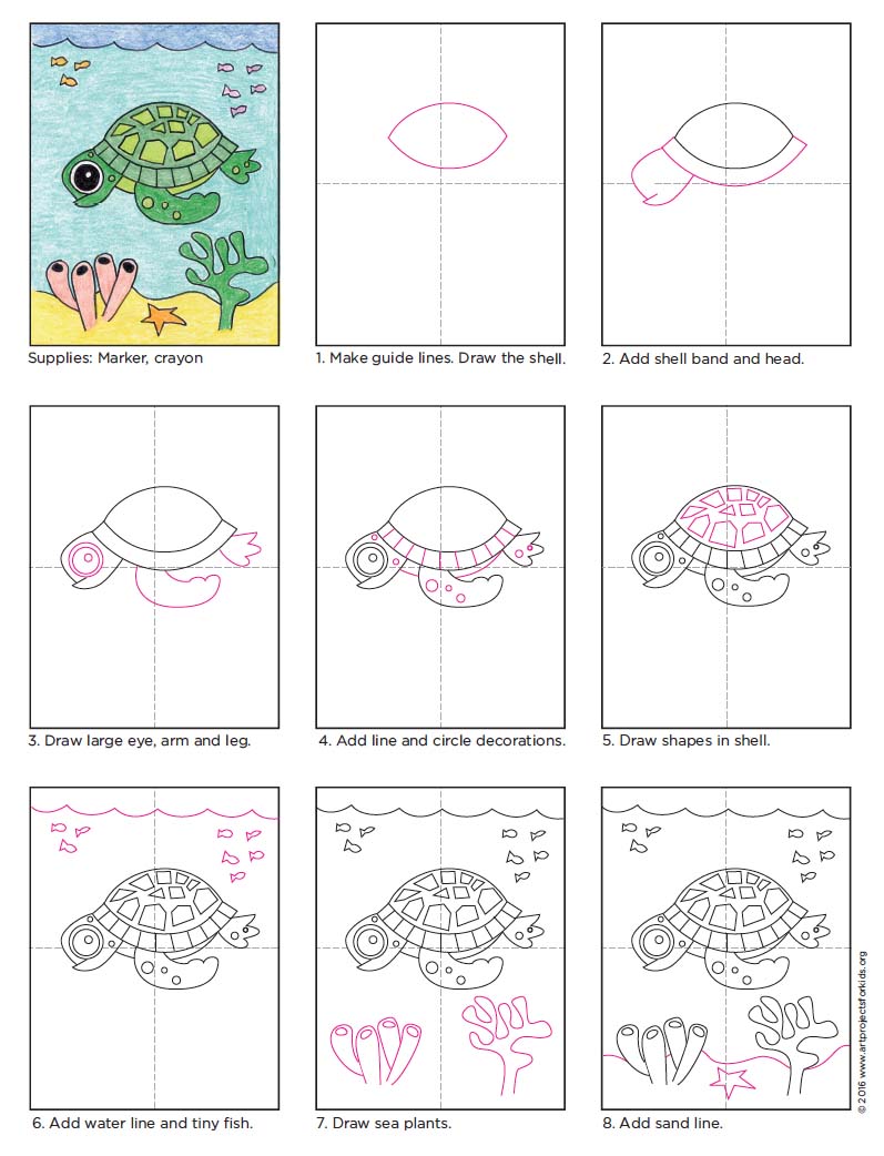 Sea Turtle Drawing For Kids at PaintingValley.com | Explore collection ...
