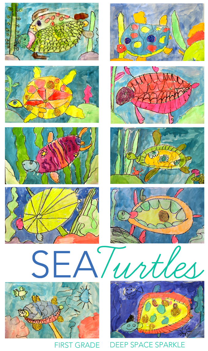 679x1145 Sea Turtles Drawing Painting Lesson Deep Space Sparkle - Sea Turtle Drawing For Kids