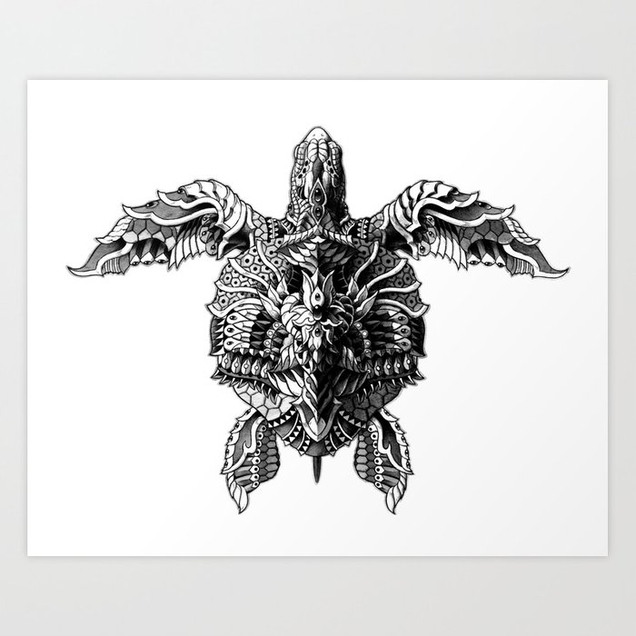 700x700 Sea Turtle Art Print - Sea Turtle Line Drawing