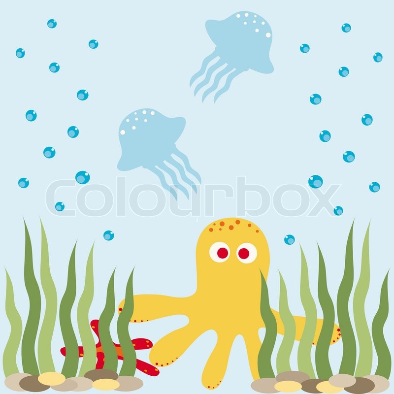800x800 drawing of the underwater world stock vector colourbox - Sea World Drawing