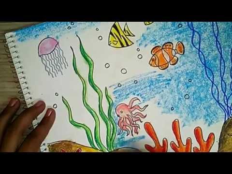 480x360 How To Draw An Underwater Scene - Sea World Drawing