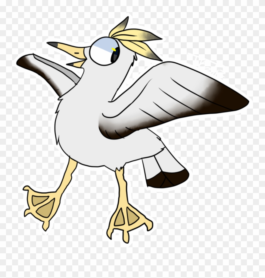 880x922 Png Black And White Library Birb Drawing Seagull - Seagull Cartoon Drawing