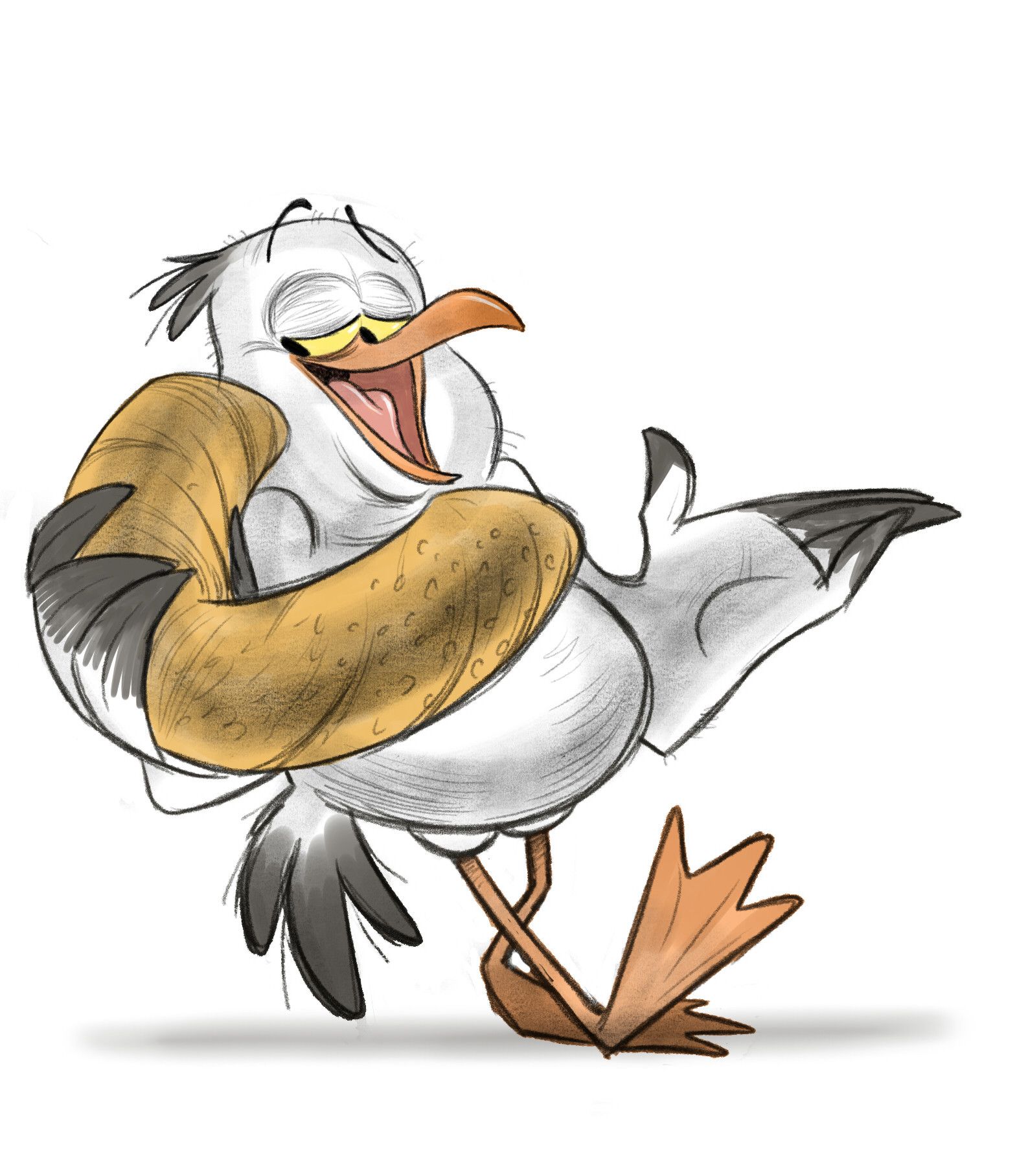 1587x1816 pelican cartoon flying - Seagull Cartoon Drawing