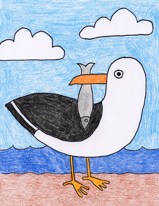541x700 Seagull Drawing Art Projects For Kids - Seagull Drawing