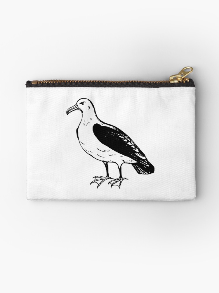 750x1000 A Beautiful Seagull Drawing Studio Pouches - Seagull Drawing