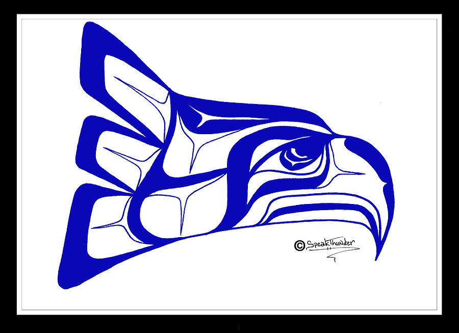 900x653 Salish Seahawks Logo Drawing - Seahawks Drawing