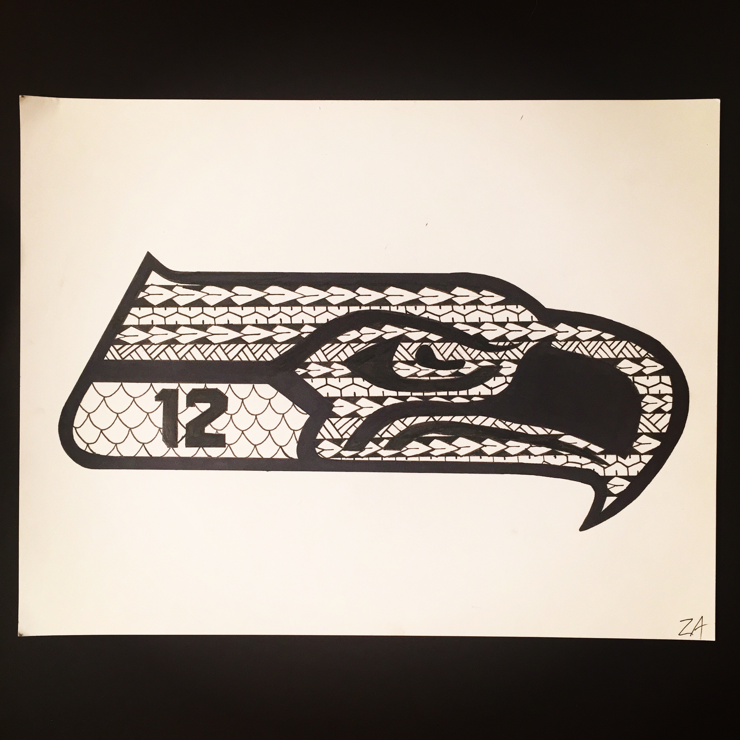 2448x2448 Seahawks Drawing!! - Seahawks Drawing