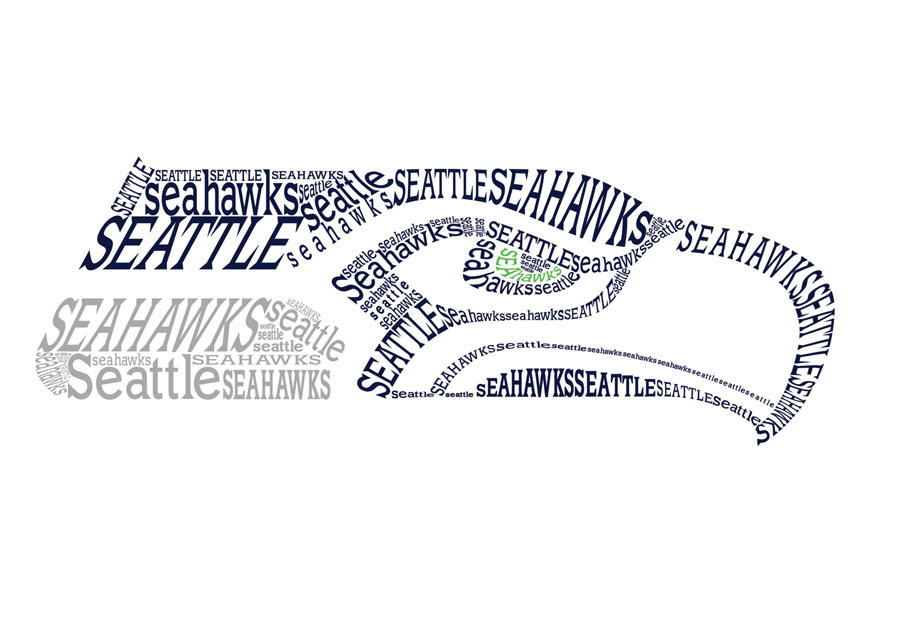 900x630 seahawks logo type in shape on behance - Seahawks Logo Drawing