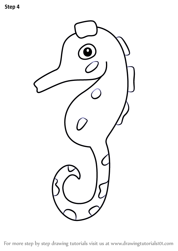 598x844 learn how to draw a cartoon pygmy seahorse - Seahorse Cartoon Drawing